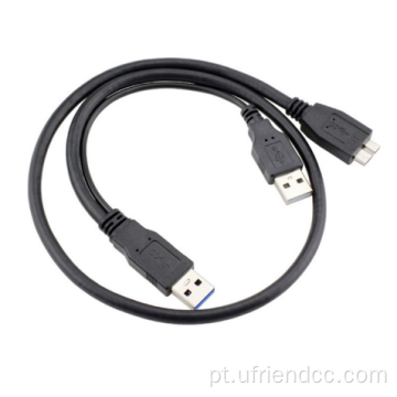 Splitter Micro USB-3.0 Cabo duplo USB-A do cabo masculino